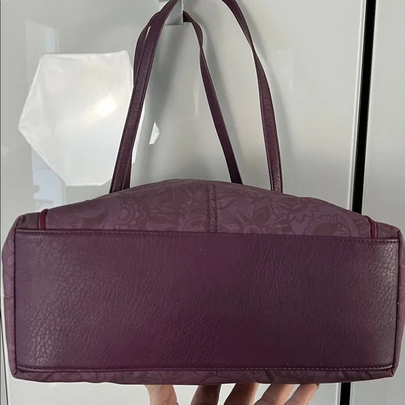 Sakroots Purple Metro Tote Owl Charm Tassel Bag | Boho Everyday Tote - Picture 9 of 17